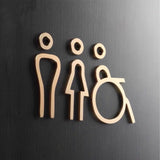 Luxury Matt Surface Metal Washroom Sign, Bathroom Sign, Restroom Sign, Toilet Sign, Disabled Sign, Handicapped Sign