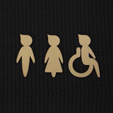 Luxury Matt Surface Metal Washroom Sign, Bathroom Sign, Restroom Sign, Toilet Sign, Disabled Sign, Handicapped Sign