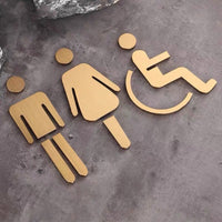 Luxury Matt Surface Metal Washroom Sign, Bathroom Sign, Restroom Sign, Toilet Sign, Disabled Sign, Handicapped Sign