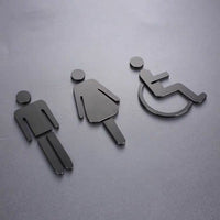 Luxury Matt Surface Metal Washroom Sign, Bathroom Sign, Restroom Sign, Toilet Sign, Disabled Sign, Handicapped Sign