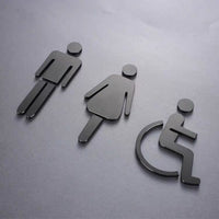 Luxury Matt Surface Metal Washroom Sign, Bathroom Sign, Restroom Sign, Toilet Sign, Disabled Sign, Handicapped Sign