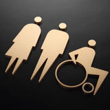 Luxury Matt Surface Metal Washroom Sign, Bathroom Sign, Restroom Sign, Toilet Sign, Disabled Sign, Handicapped Sign