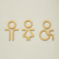 Luxury Matt Surface Metal Washroom Sign, Bathroom Sign, Restroom Sign, Toilet Sign, Disabled Sign, Handicapped Sign