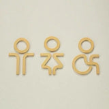 Luxury Matt Surface Metal Washroom Sign, Bathroom Sign, Restroom Sign, Toilet Sign, Disabled Sign, Handicapped Sign