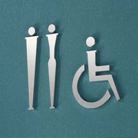 Luxury Matt Surface Metal Washroom Sign, Bathroom Sign, Restroom Sign, Toilet Sign, Disabled Sign, Handicapped Sign