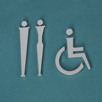 Luxury Matt Surface Metal Washroom Sign, Bathroom Sign, Restroom Sign, Toilet Sign, Disabled Sign, Handicapped Sign