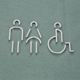 Luxury Matt Surface Metal Washroom Sign, Bathroom Sign, Restroom Sign, Toilet Sign, Disabled Sign, Handicapped Sign