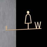 Luxury Matt Surface Side Mount Washroom Sign, Bathroom Sign, Restroom Sign, Toilet Sign