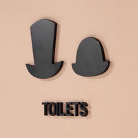 Luxury Aluminium Hat Washroom Sign, Bathroom Sign, Restroom Sign, Toilet Sign