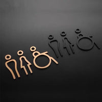 Luxury Matt Surface Metal Washroom Sign, Bathroom Sign, Restroom Sign, Toilet Sign, Disabled Sign, Handicapped Sign