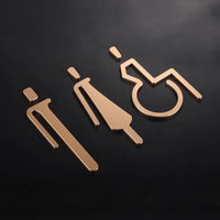 Luxury Matt Surface Metal Washroom Sign, Bathroom Sign, Restroom Sign, Toilet Sign, Disabled Sign, Handicapped Sign