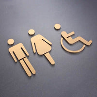 Luxury Matt Surface Metal Washroom Sign, Bathroom Sign, Restroom Sign, Toilet Sign, Disabled Sign, Handicapped Sign