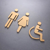 Luxury Matt Surface Metal Washroom Sign, Bathroom Sign, Restroom Sign, Toilet Sign, Disabled Sign, Handicapped Sign