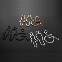 Luxury Matt Surface Metal Washroom Sign, Bathroom Sign, Restroom Sign, Toilet Sign, Disabled Sign, Handicapped Sign