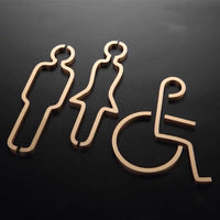 Luxury Matt Surface Metal Washroom Sign, Bathroom Sign, Restroom Sign, Toilet Sign, Disabled Sign, Handicapped Sign