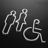 Luxury Matt Surface Metal Washroom Sign, Bathroom Sign, Restroom Sign, Toilet Sign, Disabled Sign, Handicapped Sign