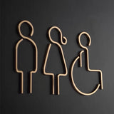 Luxury Matt Surface Metal Washroom Sign, Bathroom Sign, Restroom Sign, Toilet Sign, Disabled Sign, Handicapped Sign