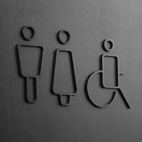 Luxury Matt Surface Metal Washroom Sign, Bathroom Sign, Restroom Sign, Toilet Sign, Disabled Sign, Handicapped Sign