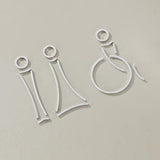 Luxury Matt Surface Metal Washroom Sign, Bathroom Sign, Restroom Sign, Toilet Sign, Disabled Sign, Handicapped Sign