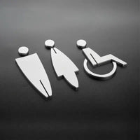 Luxury Matt Surface Metal Washroom Sign, Bathroom Sign, Restroom Sign, Toilet Sign, Disabled Sign, Handicapped Sign