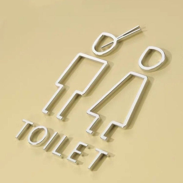 Luxury Aluminium Washroom Sign, Bathroom Sign, Restroom Sign, Toilet Sign