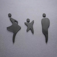 Luxury Matt Surface Metal Washroom Sign, Bathroom Sign, Restroom Sign, Toilet Sign