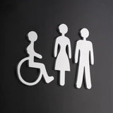 Luxury Matt Surface Metal Washroom Sign, Bathroom Sign, Restroom Sign, Toilet Sign, Disabled Sign, Handicapped Sign