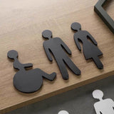 Luxury Matt Surface Metal Washroom Sign, Bathroom Sign, Restroom Sign, Toilet Sign, Disabled Sign, Handicapped Sign