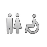 Luxury Matt Surface Metal Silver with black edge Washroom Sign, Bathroom Sign, Restroom Sign, Toilet Sign, Disabled Sign, Handicapped Sign