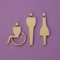 Luxury Matt Surface Metal Washroom Sign, Bathroom Sign, Restroom Sign, Toilet Sign, Disabled Sign, Handicapped Sign