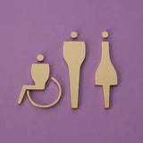 Luxury Matt Surface Metal Washroom Sign, Bathroom Sign, Restroom Sign, Toilet Sign, Disabled Sign, Handicapped Sign