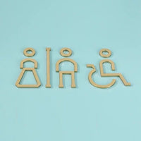 Luxury Matt Surface Metal Washroom Sign, Bathroom Sign, Restroom Sign, Toilet Sign, Disabled Sign, Handicapped Sign