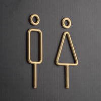 Deluxe Brass Washroom Sign, Bathroom Sign, Restroom Sign, Toilet Sign