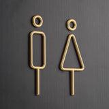 Deluxe Brass Washroom Sign, Bathroom Sign, Restroom Sign, Toilet Sign