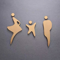 Luxury Matt Surface Metal Washroom Sign, Bathroom Sign, Restroom Sign, Toilet Sign