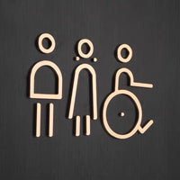 Luxury Matt Surface Metal Washroom Sign, Bathroom Sign, Restroom Sign, Toilet Sign, Disabled Sign, Handicapped Sign