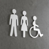 Luxury Matt Surface Metal Washroom Sign, Bathroom Sign, Restroom Sign, Toilet Sign, Disabled Sign, Handicapped Sign