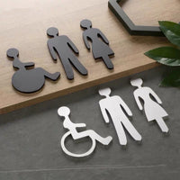 Luxury Matt Surface Metal Washroom Sign, Bathroom Sign, Restroom Sign, Toilet Sign, Disabled Sign, Handicapped Sign