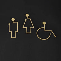 Luxury Matt Surface Metal Washroom Sign, Bathroom Sign, Restroom Sign, Toilet Sign, Disabled Sign, Handicapped Sign