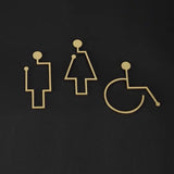 Luxury Matt Surface Metal Washroom Sign, Bathroom Sign, Restroom Sign, Toilet Sign, Disabled Sign, Handicapped Sign