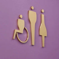 Luxury Matt Surface Metal Washroom Sign, Bathroom Sign, Restroom Sign, Toilet Sign, Disabled Sign, Handicapped Sign