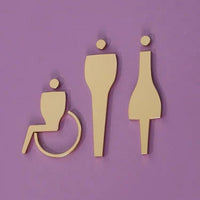 Luxury Matt Surface Metal Washroom Sign, Bathroom Sign, Restroom Sign, Toilet Sign, Disabled Sign, Handicapped Sign