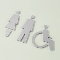 Luxury Matt Surface Metal Washroom Sign, Bathroom Sign, Restroom Sign, Toilet Sign, Disabled Sign, Handicapped Sign