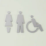 Luxury Matt Surface Metal Washroom Sign, Bathroom Sign, Restroom Sign, Toilet Sign, Disabled Sign, Handicapped Sign