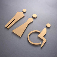 Luxury Matt Surface Metal Washroom Sign, Bathroom Sign, Restroom Sign, Toilet Sign, Disabled Sign, Handicapped Sign