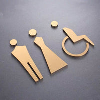 Luxury Matt Surface Metal Washroom Sign, Bathroom Sign, Restroom Sign, Toilet Sign, Disabled Sign, Handicapped Sign