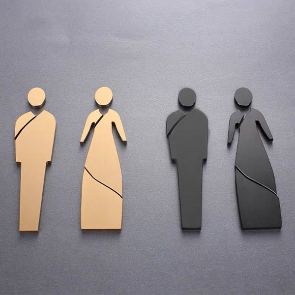 Luxury Aluminium Washroom Sign, Bathroom Sign, Restroom Sign, Toilet Sign