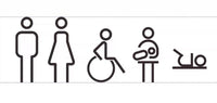 Luxury Matt Surface Metal Washroom, Restroom, Toilet Sign, Disabled Sign, Handicapped Sign, Braille Sign, Breastfeeding Sign, Baby Changing