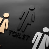 Luxury Matt Surface Metal Unisex Washroom Sign, Bathroom Sign, Restroom Sign, Toilet Sign