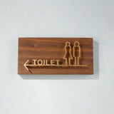 Custom Walnut Wood with Aluminium Washroom Sign, Bathroom Sign, Restroom Sign, Toilet Sign